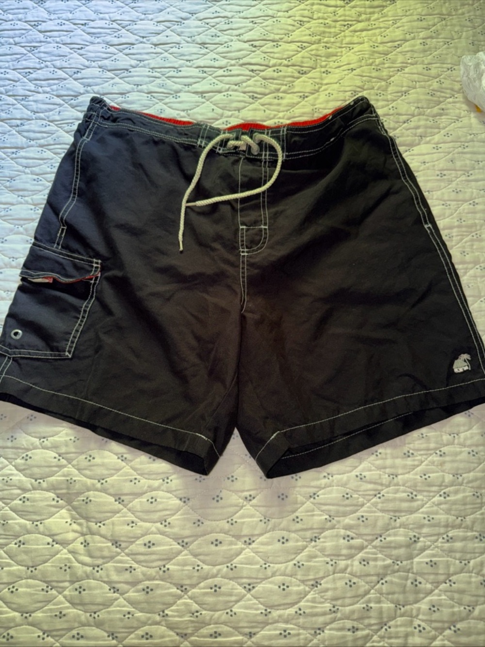 Men's  Swim Trunks from Caribbean Joe - Black/Multi- Sz L